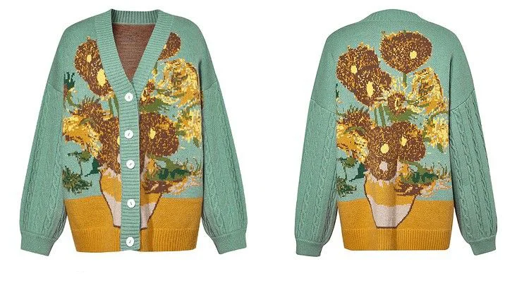 Brilliant Art and Paranoia Retro Cardigan Sweater Coat - Image 3