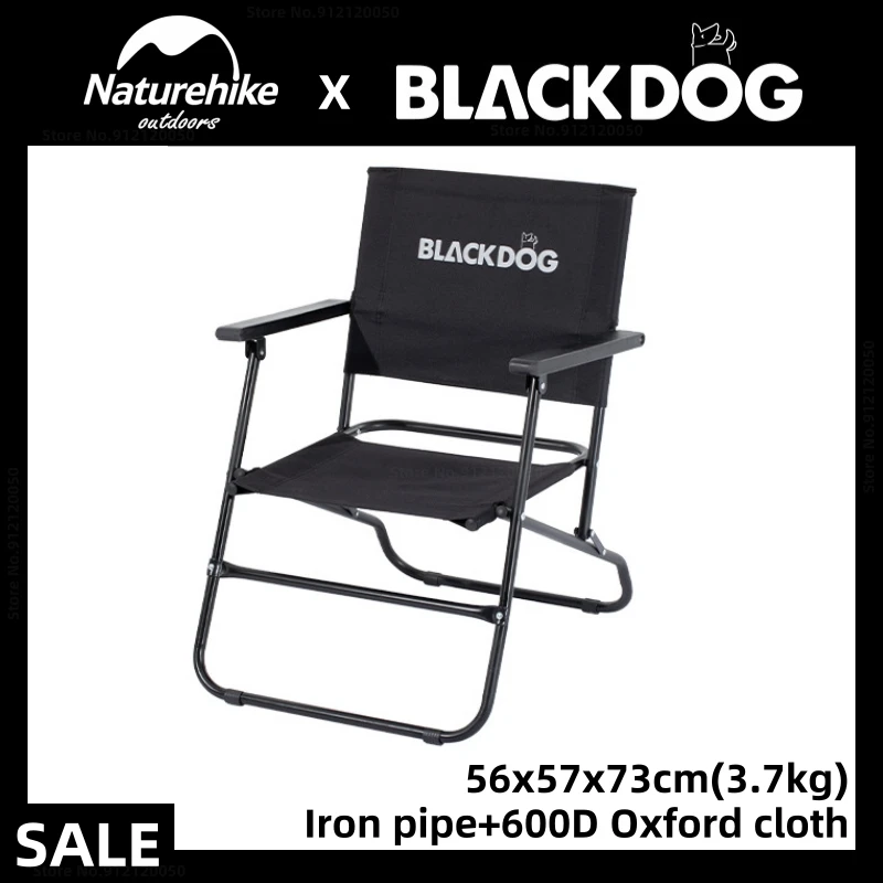 

Naturehike-BLACKDOG Outdoor Folding 1 Person Chair Durable Antiskid Iron Pipe Support Hiking Fishing Leisure Ultralight Armchair