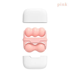 Dual - Function Ice Roller for Facial and Eye Pain Relief - Cold Massage for Skin Care and Makeup Enhancement (Pink)