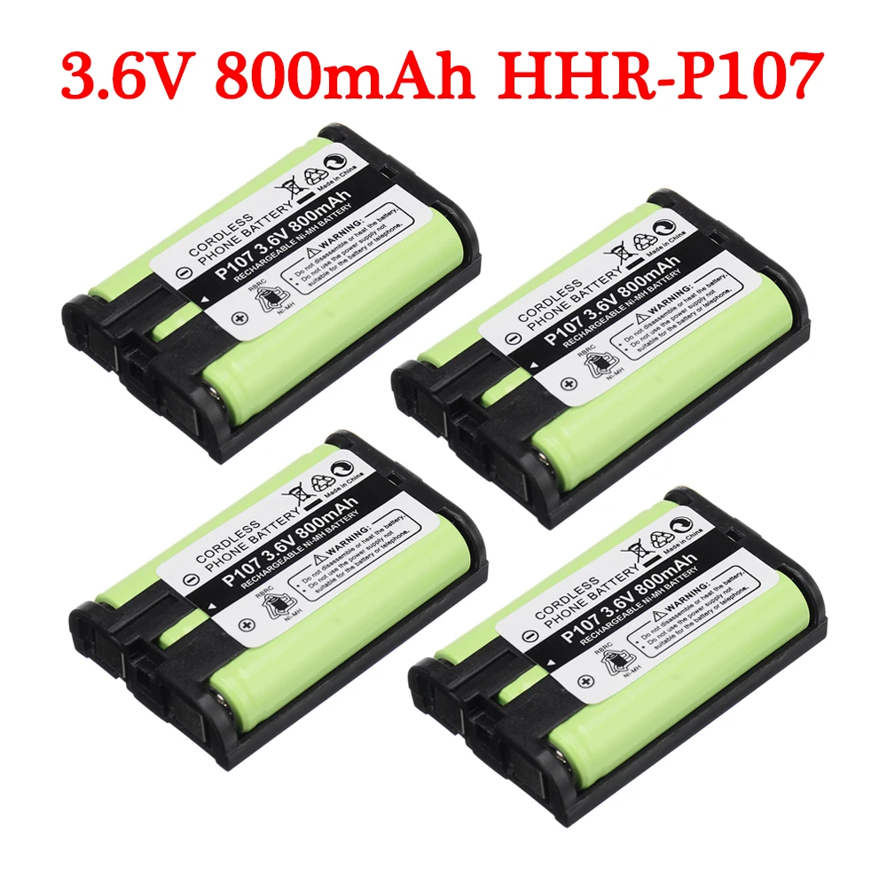 Batteria Senza Fili Del Telefono Domestico Di 4 Pz/Set Nimh 3.6V 800Mah Per Panasonic Hhr-P107/Hhrp107A/1B Hhrp107A/1B P107