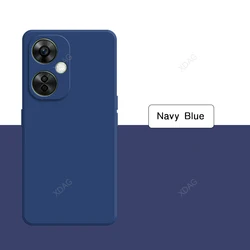 Premium Liquid Silicone Mobile Phone Case with Lens Protection - Sleek and Durable Back Cover for Nord CE 3 Lite (Navy Blue)