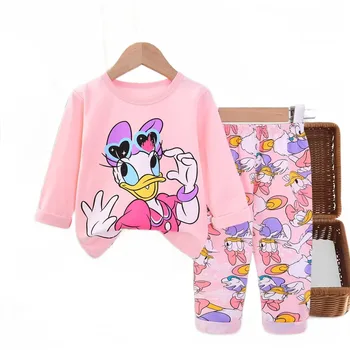 2025 Set di vestiti per ragazze in cotone per bambini 0-3 anni Disney Kids Neonate Intimo Abbigliamento in cotone Pigiama da notte Set 1