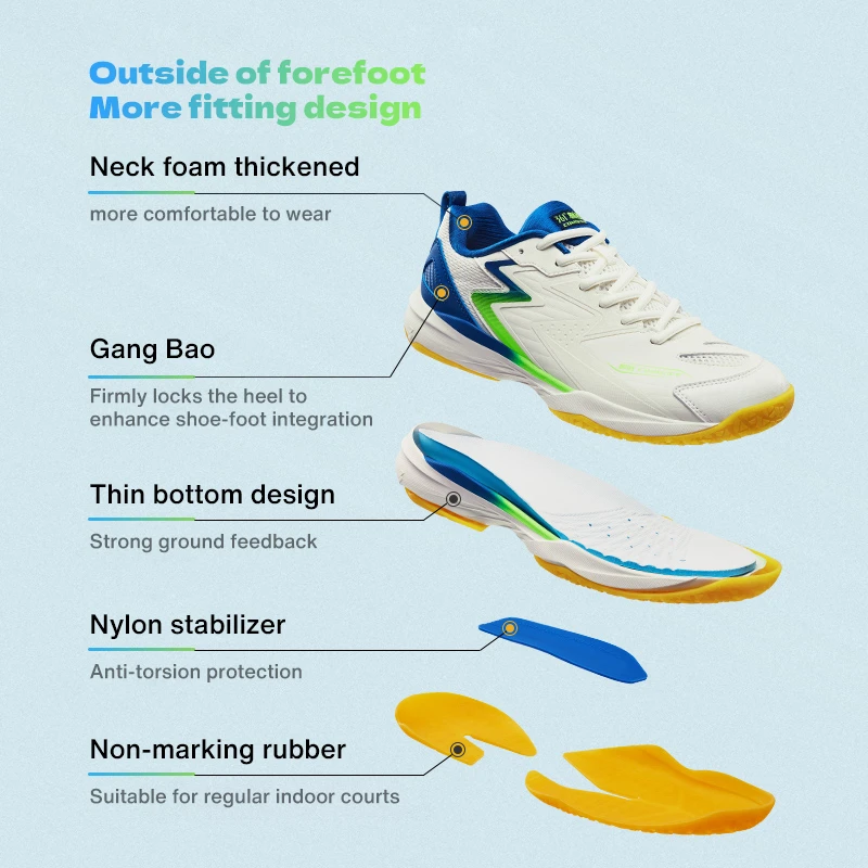 361 Degrees NEW Professional Badminton Shoes Breathable Anti-Slippery Training Shoes Non-Slip Women Men'S Sneakers 672344401
