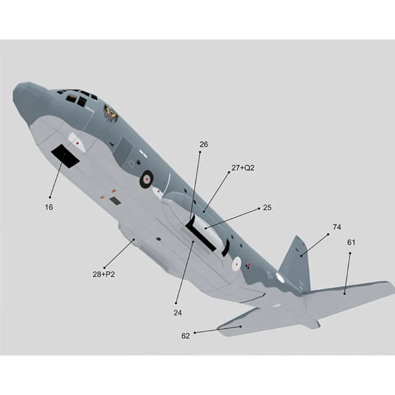 1:100 AC-130空気ガンシップ武装船舶天使の死空中地獄航空機紙