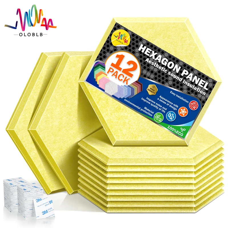 Paneles acústicos hexagonales de cielo estrellado, 12 piezas, acolchado de  insonorización, Panel absorbente de sonido para tratamiento acústico de  estudio - AliExpress