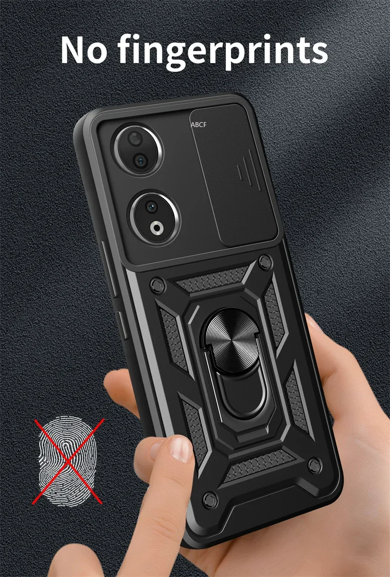 Shockproof Magnetic Ring Holder Armor Case with Lens Protection