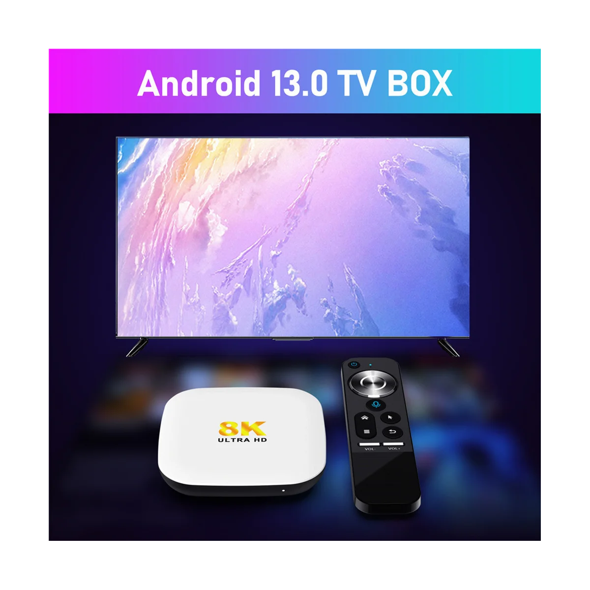 

For H96 Max M2 TV Box 2GB+16GB Android 13 Smart TV Box WIFI6 BT5.0 8K AV1 Media Player RK3528 TV Set Top Box