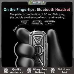 Giant Monster with Elephant Nose Metal Fidget Spinner Wireless Bluetooth Headset5.3 Decompression Artifact Cool Lighting Effect