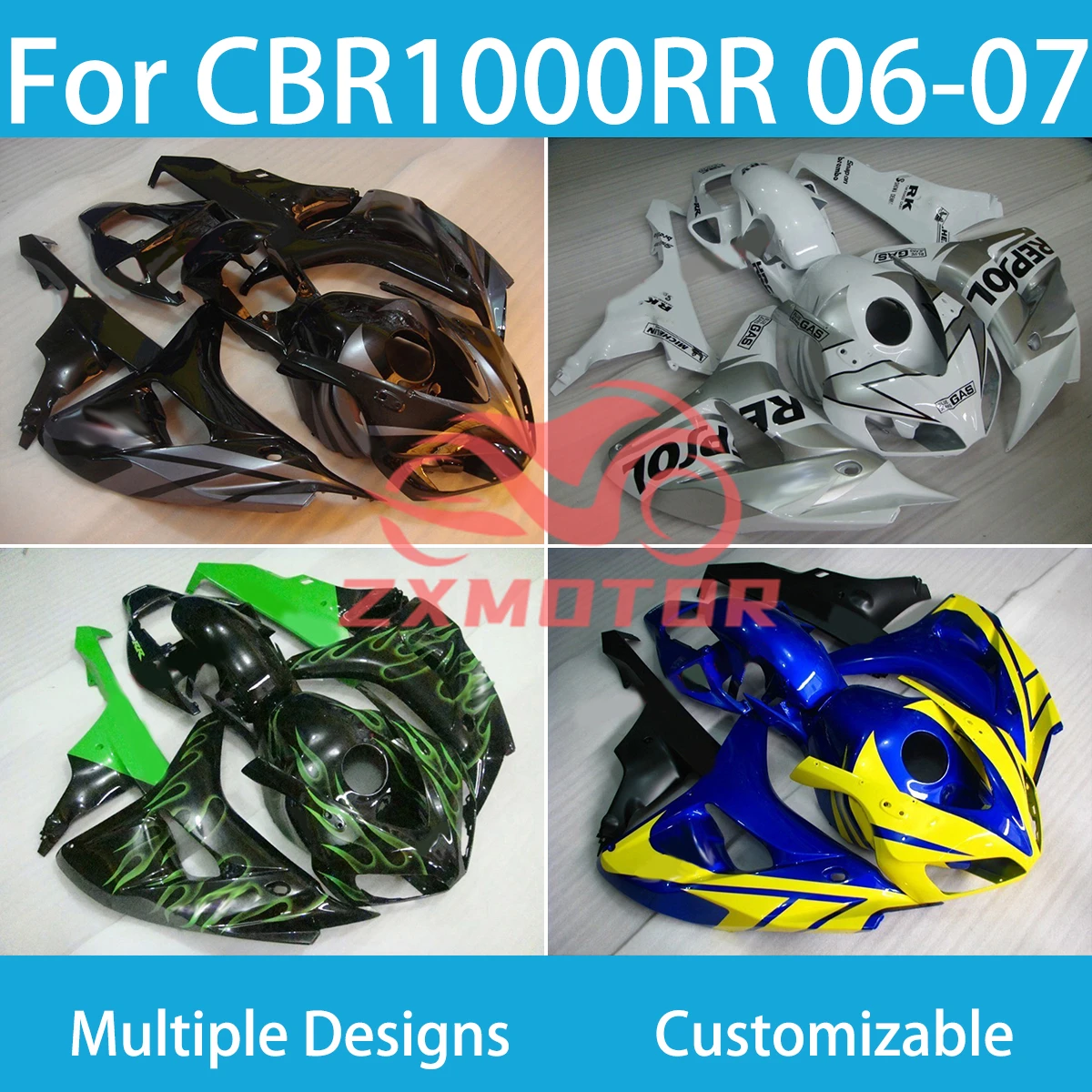 

Литые под давлением Обтекатели для Honda CBR 1000RR 06 07, детали Rebuil, обтекатель для мотоцикла, полный корпус CBR1000RR 2006 2007