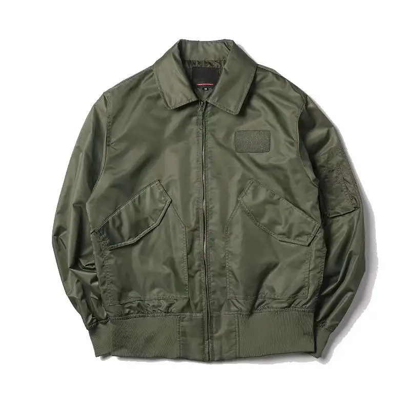 

Men Flight Jacket Autumn Quality American Military Uniform Aviator Coat Turn Down Collar Cargo Male Motorcycle Jacket