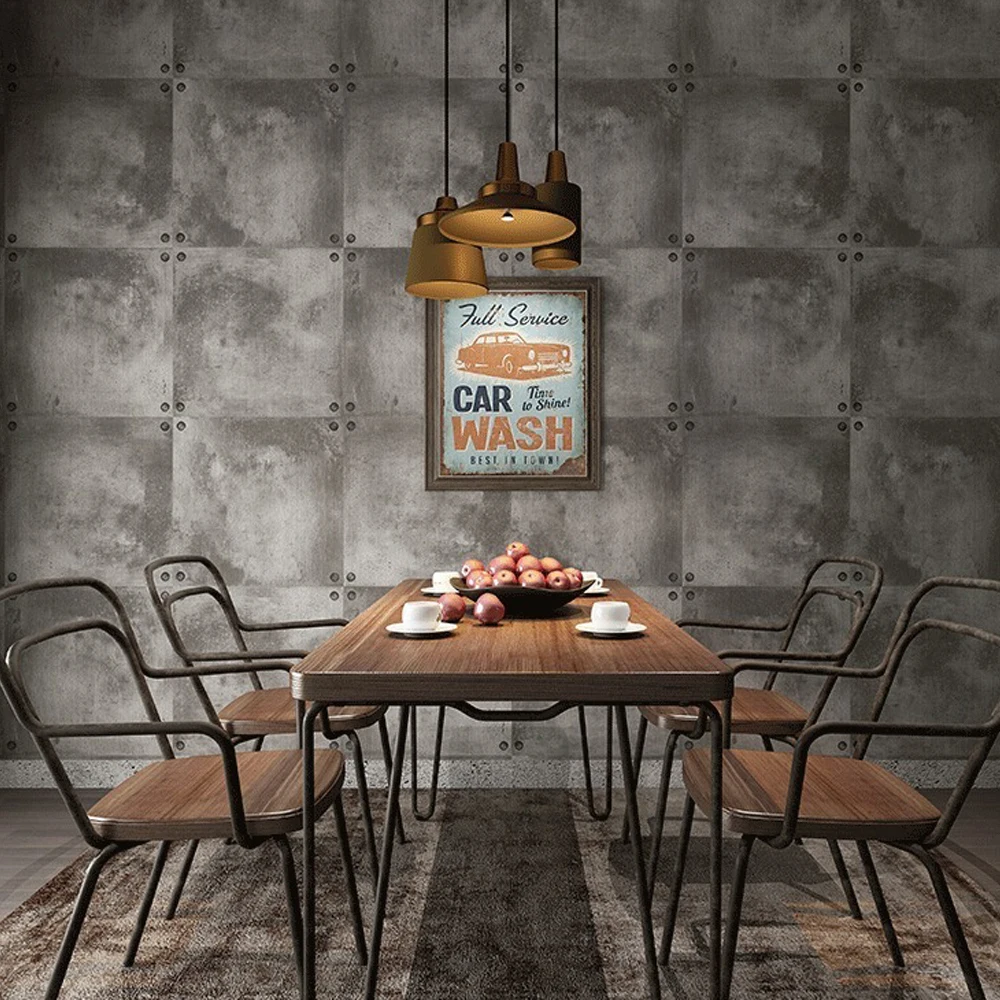 Grey Faux Cement Concrete Wallpaper Distressed Industrial Texture Rustic Background Wall Paper Wallcoverings Clothing Store vitrine cabinet concrete grey 120x30 5x70 cm chipboard