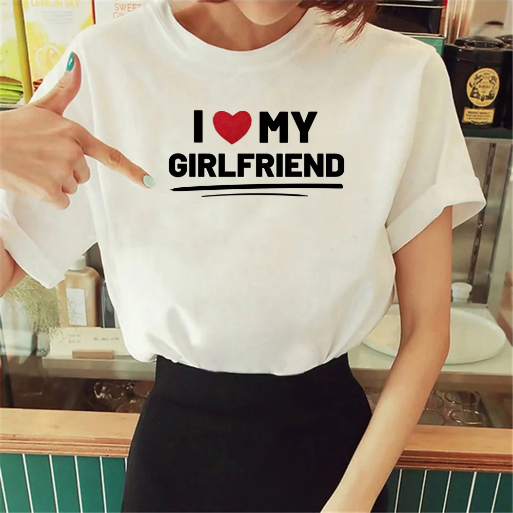

Женская футболка в японском стиле i Love My Girlfriend top Y2K