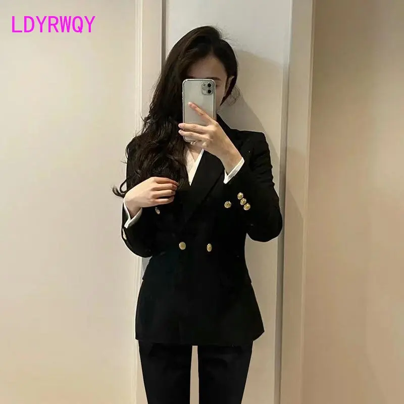 Formal dress female interview work clothes spring and autumn suit black professional suit female