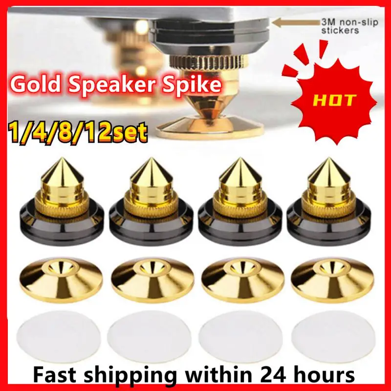 

1/4/8/12 Sets speakers Stand Feet Foot Pad Pure copper gold loudspeaker box Spikes Cone Floor Foot Nail M28*26