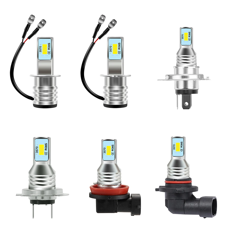 

H1 H3 H4 H7 H8 H9 H10 9005 9006 Canbus Super Bright LED Bulbs Car Fog Light Headlight 3570 2SMD 80W 4000LM Running Light Lamp