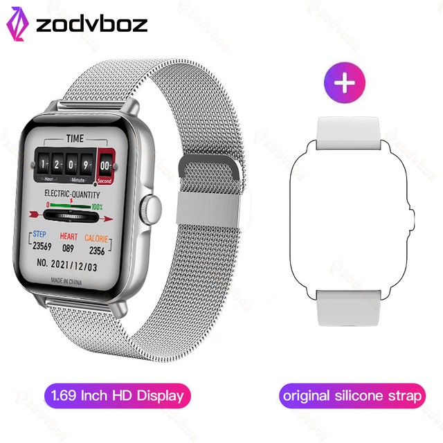 New Smart Watch Men 1.69 Inch Sreen Real-time Heart Rate Monitoring Bluetooth Call Waterproof Smartwatch For Android IOS