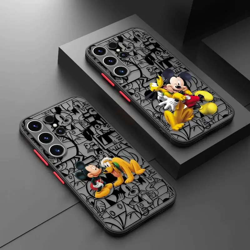 Custodia Per Telefono Cartoon Pluto Per Samsung Galaxy S24 S23 S22 Ultra S21 S20 Fe S10 S9 Plus Note 10 20 Hard Matte Shell
