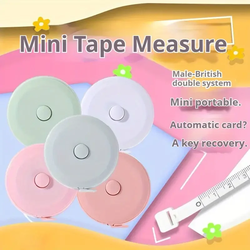 150 cm Cute Mini Soft Tape, Automatic Shrinking Tape Measure, Material Tape Measure, Plastic Tape Measure