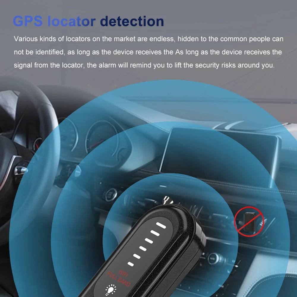 T01 Multi-function Camera Detector Infrared Light Detection 2.4G Signal GPS Detection Full Frequency Band 6 Levels of Intensity