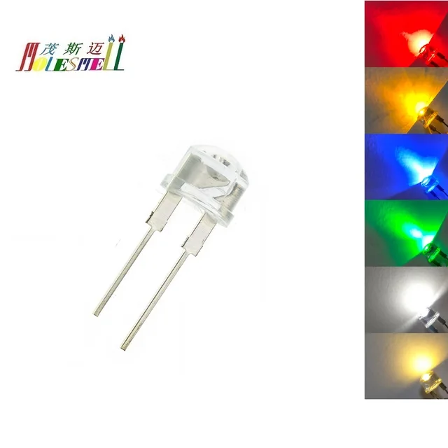 500 Pieces 3mm Ultra Bright LED Assortment - Red, Green, Blue, Yellow, White (Water Clear)