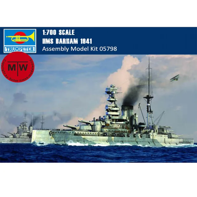 Trumpeter 05798 1/700 Scale HMS Barham 1941 Battleship: A Detailed Model Building Kit