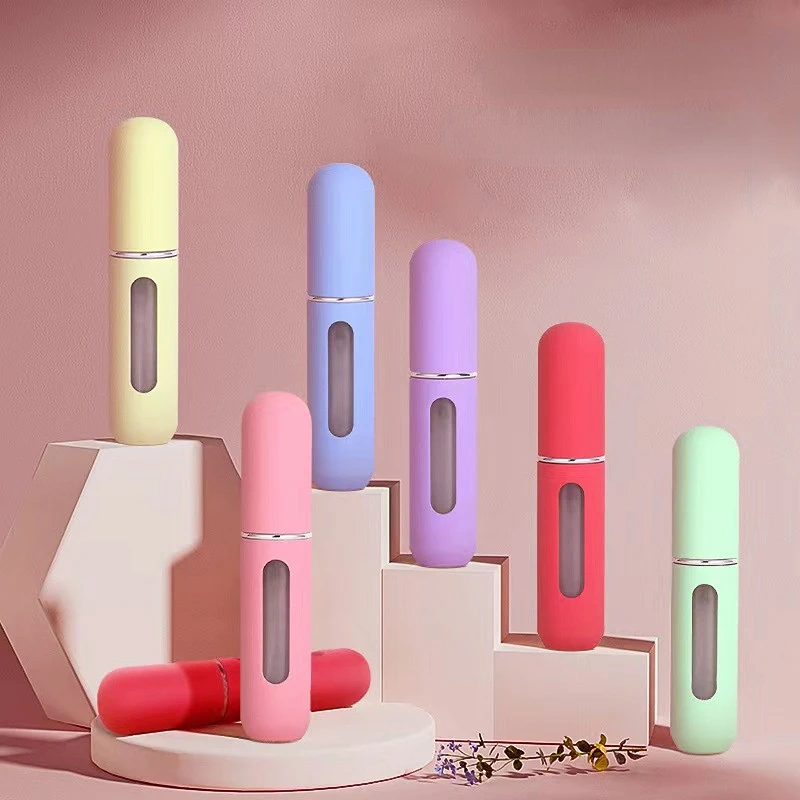 5ml 미니 향수 리필 병, 여행 하단 충전 캔디 컬러 스프레이 리필 용기, 빈 화장품 용기 분무기 도구