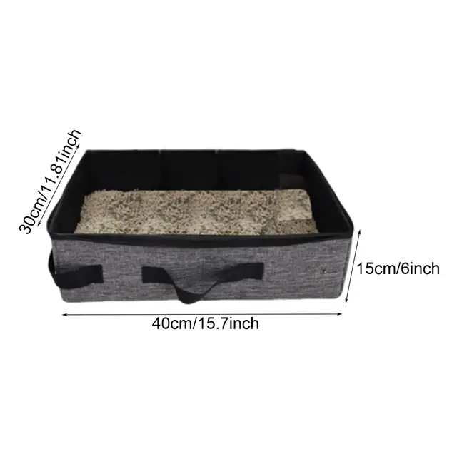 Portable Cat Litter Box Carrier Lightweight Foldable Easy to Carry Pet Supplies Travel Litter Tray Case for Hotel Stays Car 6