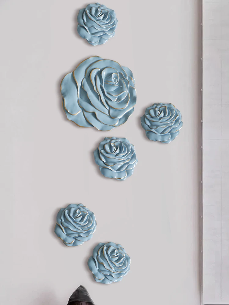 European three-dimensional flower wall mural pendant creative personality home living room wall wall hanging wall decoration 5