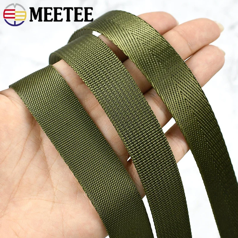 Durable Army Green Nylon Webbing for Strap and Trim Crafting - 5 Meters