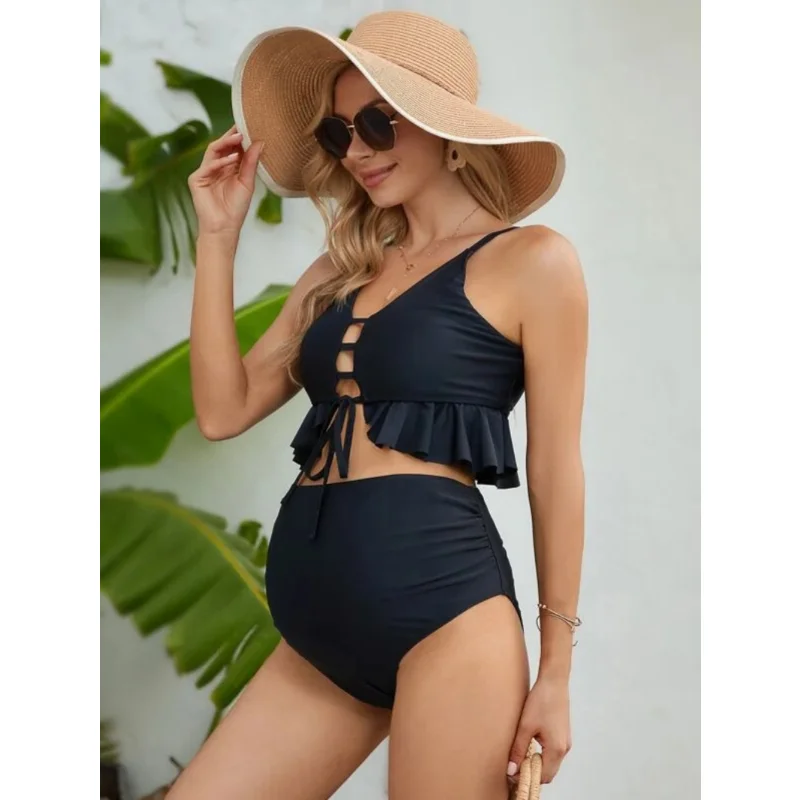 Swimwear for Pregnant Women Swimming Wear One Piece Pregnancy Swimsuit Sexy Suspender Swim Suit Plus Size Maternity Bathing Suit