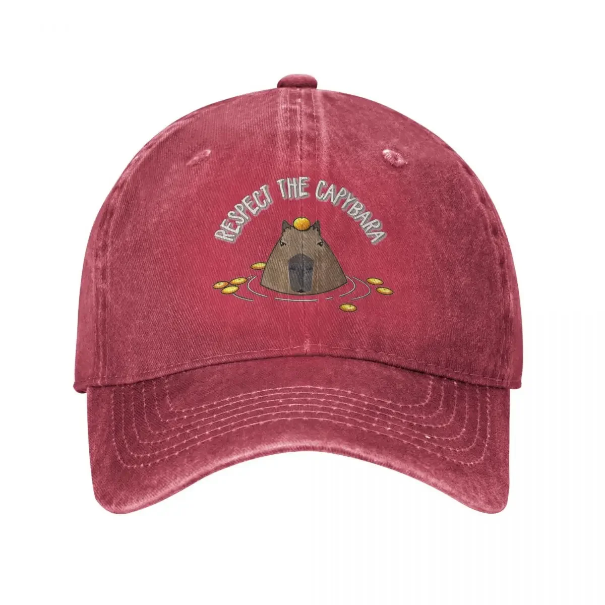 Respect The Capybara 야구 모자 액세서리 레트로 디스트레스드 데님 태양 모자 남여 스타일 야외 활동 선물 모자 모자