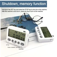 Minuterie numérique pour touristes, grand écran LCD, compte à rebours de cuisine, chronomètre d'étude avec vibration, fonction mémoire 2