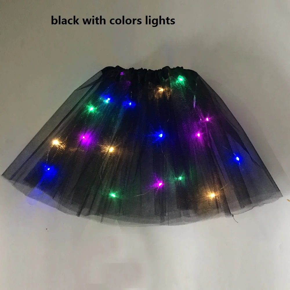 Cosplay Costume 1PC Princess Girl LED Light Up Tutu Glow Skirt Neon Party Luminous Fairy Costume Birthday Gift Wand Headband Wedding Festival