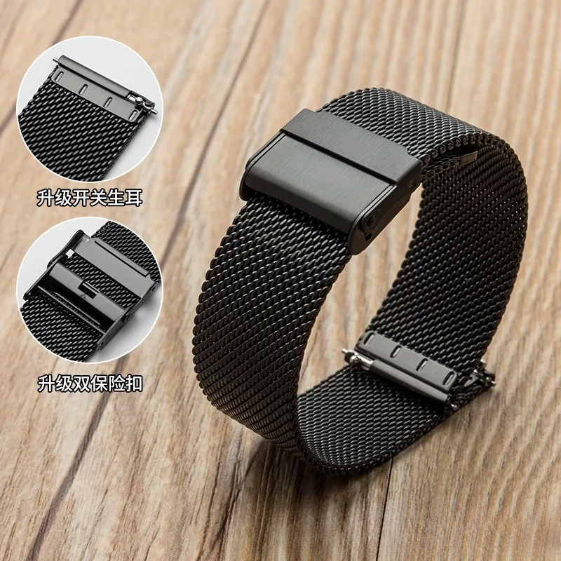 Universal Stainless Steel Mesh Watch Strap – Quick Release Metal Bracelet