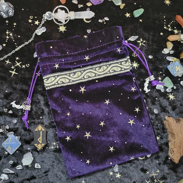 2023 Új Sellő Könnyek Arany Gyémánt Bársony Csepegtető Tarot Kártya Ruhás Táska Ajándék Kristály Kő Tároló 13X18Cm - Image 2