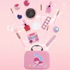 Kid Safe Girl Makeup Kit Set Unicorn Mermaid Box Pretend Role Play Beauty Cosmetic Bag Lipstick Nail Polish Washable Gift Toy 2