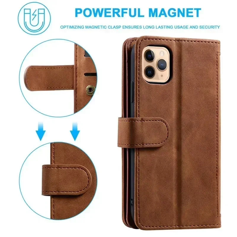 Zipper Wallet Leather Flip Case