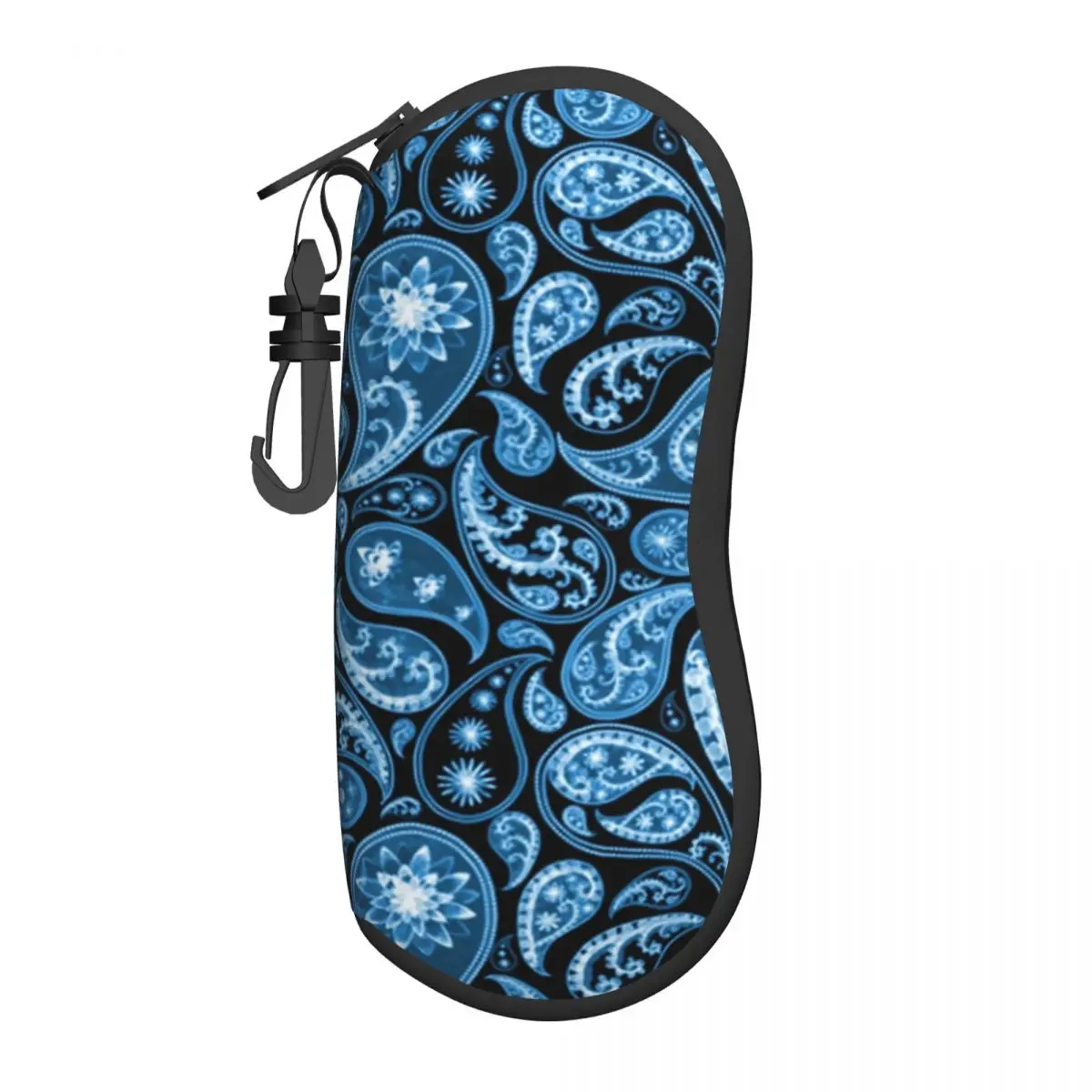 Beautiful Paisley Print Vertical Glasses Case Vintage Design Male Zip