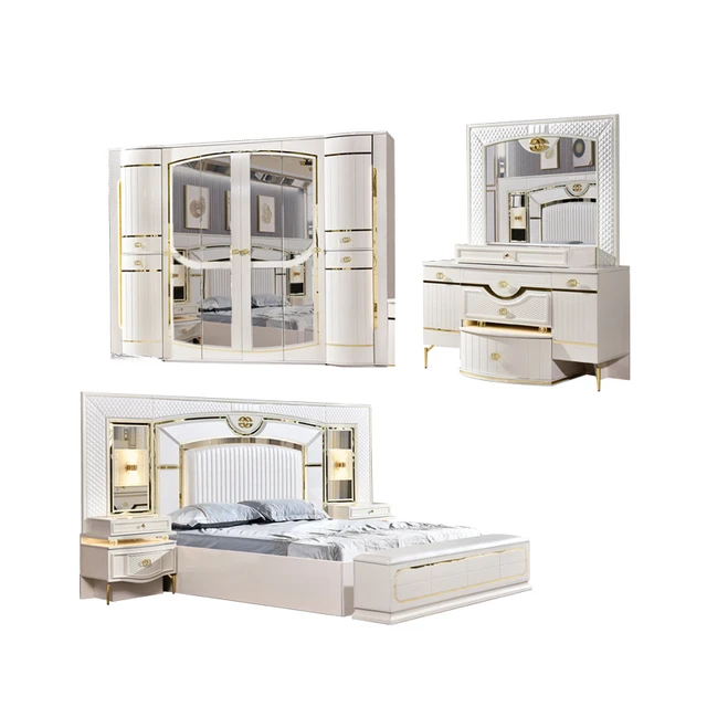Lightweight Design King Bed Leather Wooden Turkish Modern Size Luxury Furniture Bedroom Set 1 Lightweight Design King Bed Leather Wooden Turkish Modern Size Luxury Furniture Bedroom Set 1