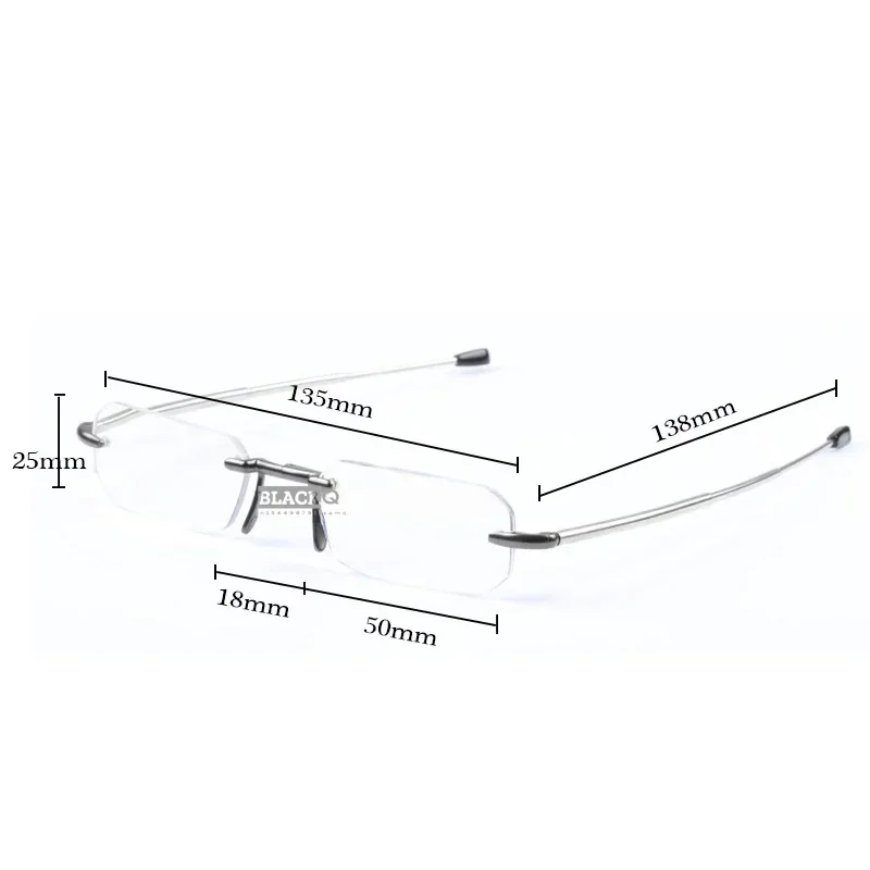 Foldable Rimless Reading Glasses Men Anti-blue Light Eyeglasses Women High Quality New Design Hyperopia Reader 6