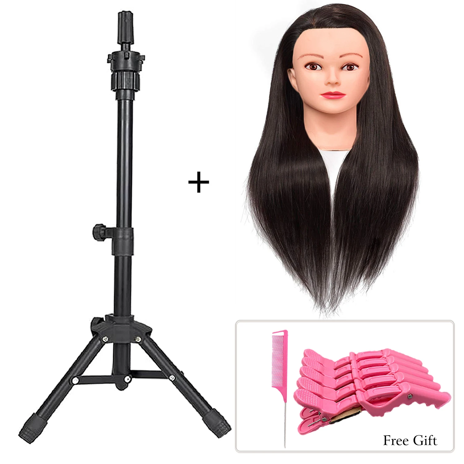 

Practice Cosmetology Mannequin Head, DIY Hairdressing Training Braiding Heads Set for Girls 24"Doll Head for Hair Styling