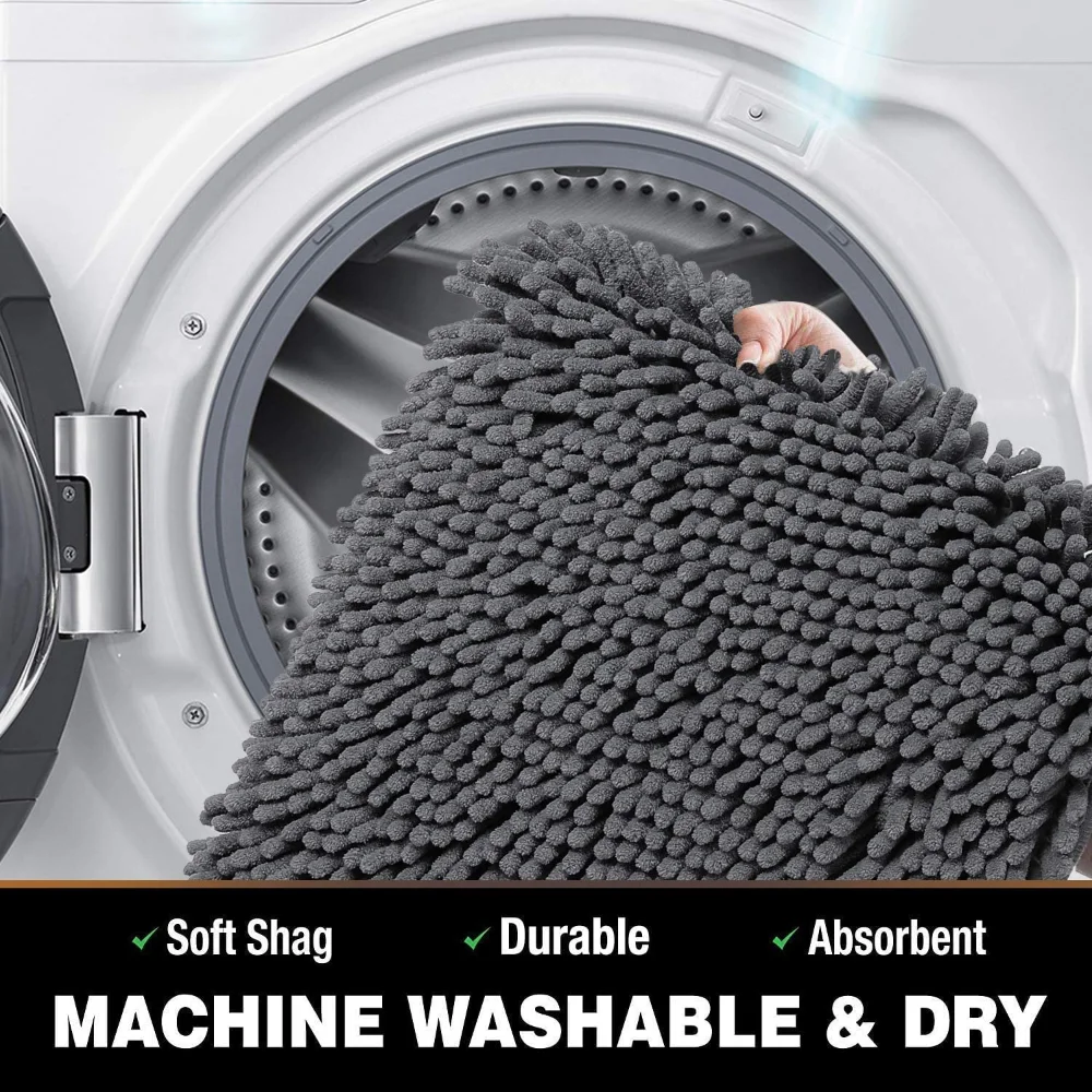 Dropship Non Slip Chenille Bath Mat For Bathroom Rugs 50 X 80; Extra Soft  And Absorbent Microfiber Shag Rug; Machine Wash Dry; Shower; And Room- Dark  Gray to Sell Online at a