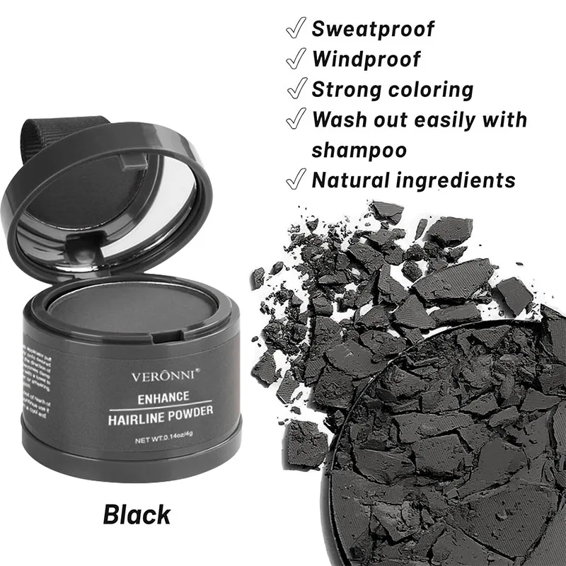 Fluffy Hairline Powder Concealer Temporary Hair Fibers Hair Root Cover Up Gray Coverage Hairline Shadow Powder hair building powder