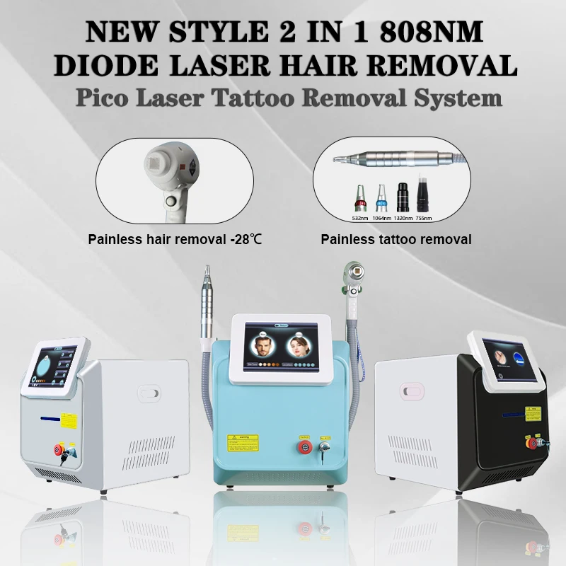 

2022 Factory Price in1 808nm Painless Permanent Laser Diode Hair Removal & Nd Yag Q-Switch Tattoo Spot Removal Beauty Machine