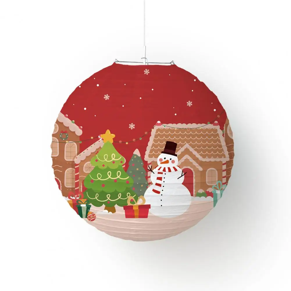 

Holiday Lantern Decoration 6pcs 30cm Christmas Santa Elk Snowman Snowflake Folding Non-woven Fabric Diy Celebration Xmas