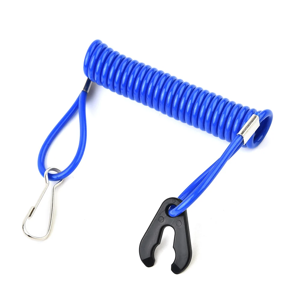 1pc 62.9inch Jet Ski Outboard Stop Kill Key Floating Safety Lanyard Rope Blue With Rotating Spring Hook For Honda rope knot blue игрушка для собак l