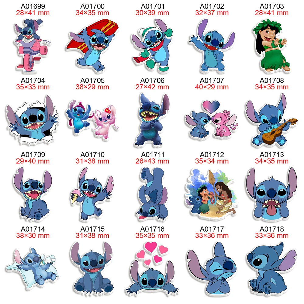 DIY Craft Supplies Sewing Accessories Disney Stitch Printed Cartoon Flatback Cabochon Planar Resin