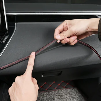 Modanatura interna auto Trim cruscotto autoadesivo in pelle linea decorativa rosso blu fai da te striscia treccia decorazione auto 0.5/1/2M