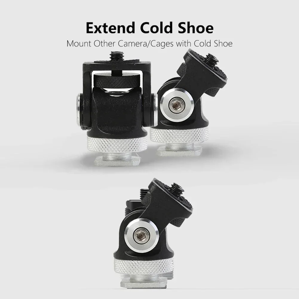 Tripod Ball Head Aluminium Alloy Mini Ball Head Tripod Mount 180 Degree Rotating Photographic Camera Head Mount Base Adapter For DSLR Camera