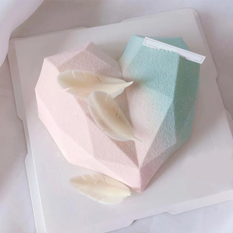 Description Picture 5 of item1Pc 6 Cavity Heart Shaped Silicone Mould Cake Mousse Pastry Bakeware Tools Form For Soap French Dessert Diamond Baking Mold